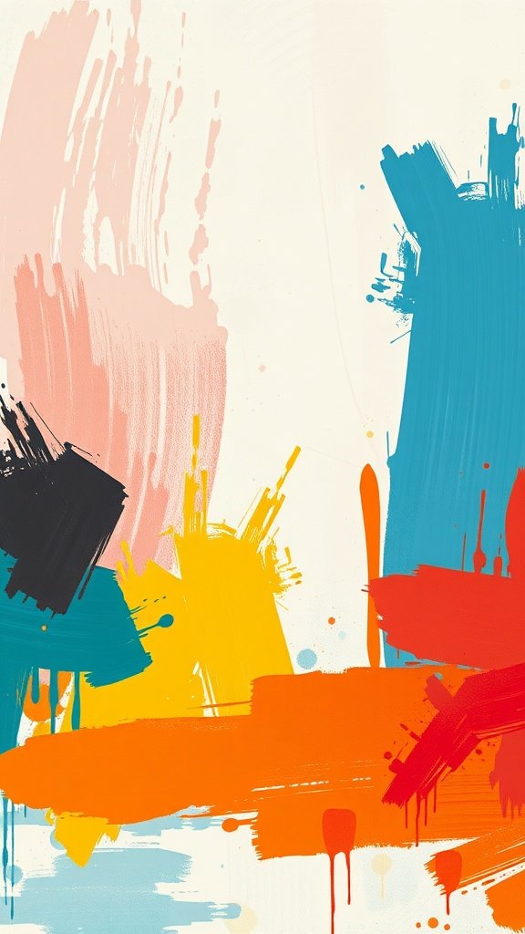 Colorful artistic brush stroke textures for phone wallpaper