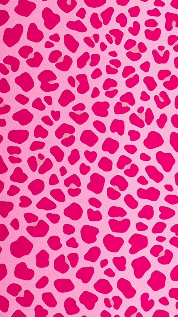Bold pink animal print wallpaper for a phone