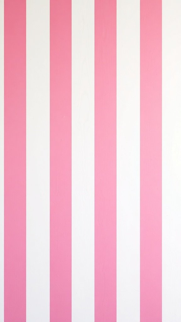 Image of bold pink and white striped wallpaper