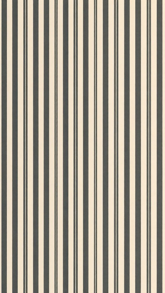 Classic striped wallpaper in gray and cream colors