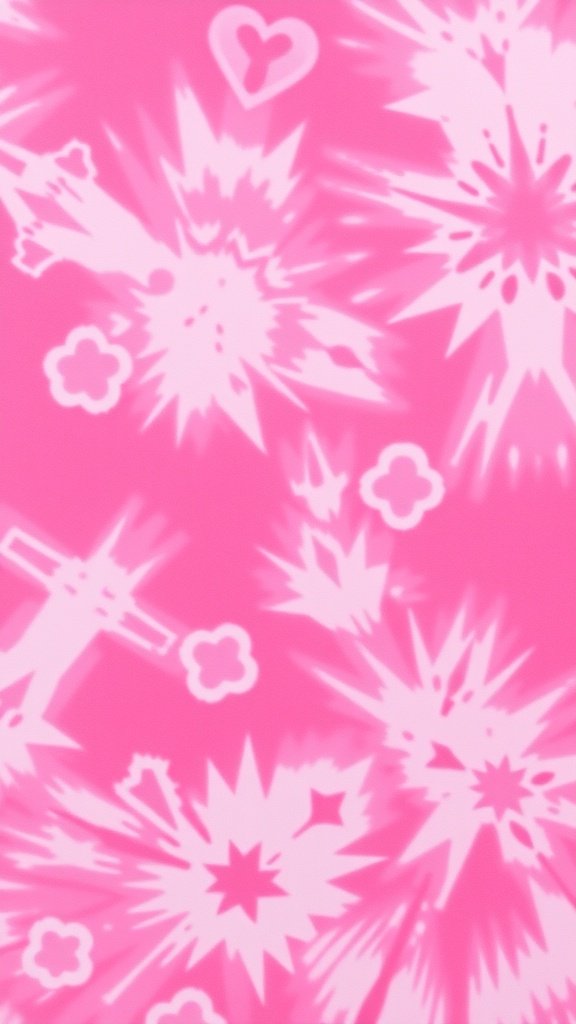 A vibrant pink tie-dye pattern with abstract shapes and designs.
