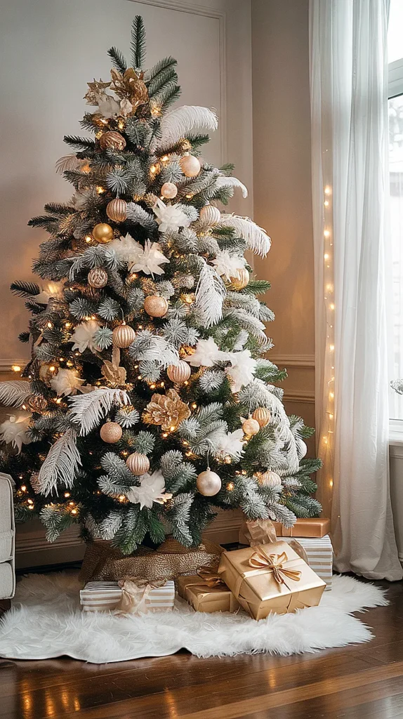Christmas Tree Gold and White