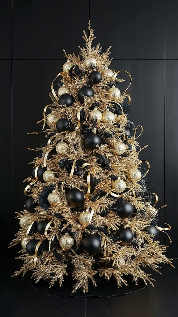 Christmas Tree Gold & Black