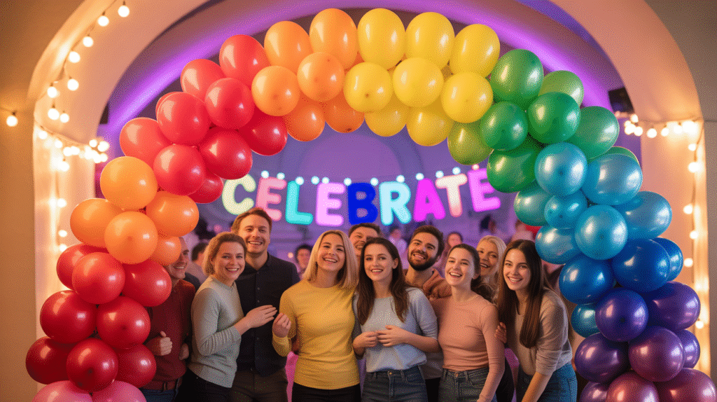 Stunning Balloon Decor Ideas for Every Celebration a rainbow balloon arch
