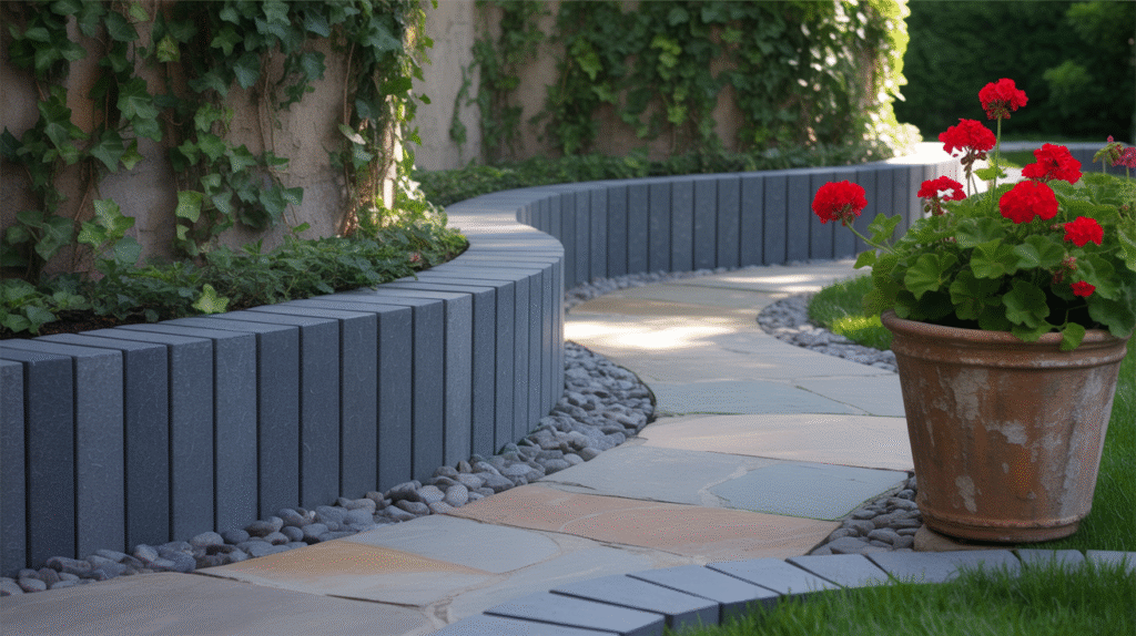  garden pathway ideas with artificial hedge
