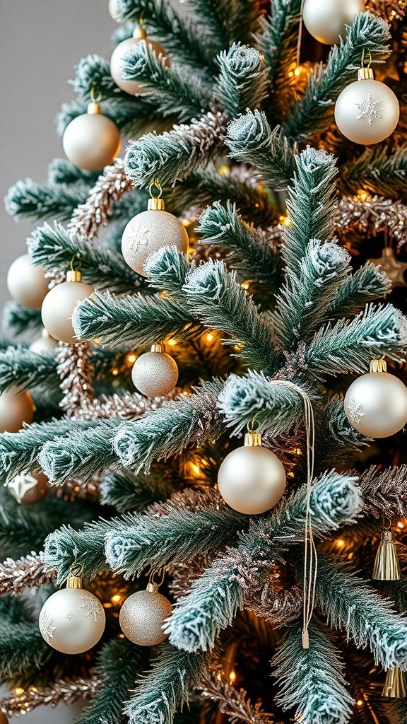 50 Creative Christmas Tree Decor Ideas to Elevate Your Holiday Spirit A Christmas tree decorated with silver ornaments and warm lights.