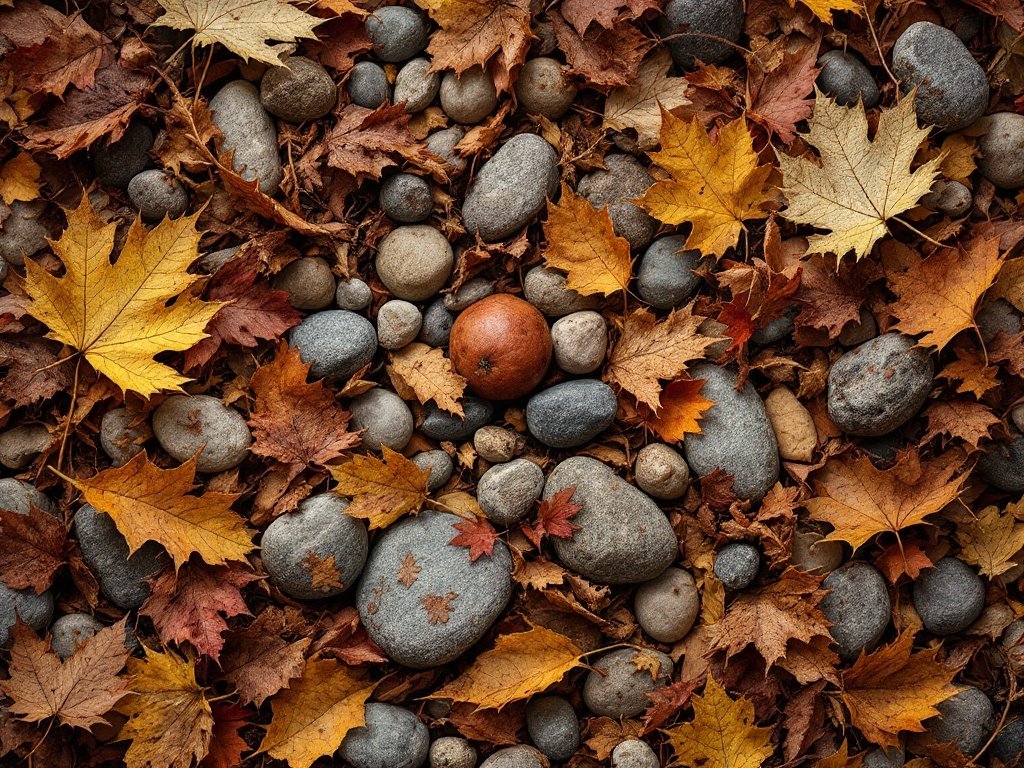35 Stunning November Wallpaper Ideas for Your iPhone An assortment of colorful autumn leaves scattered over smooth stones.