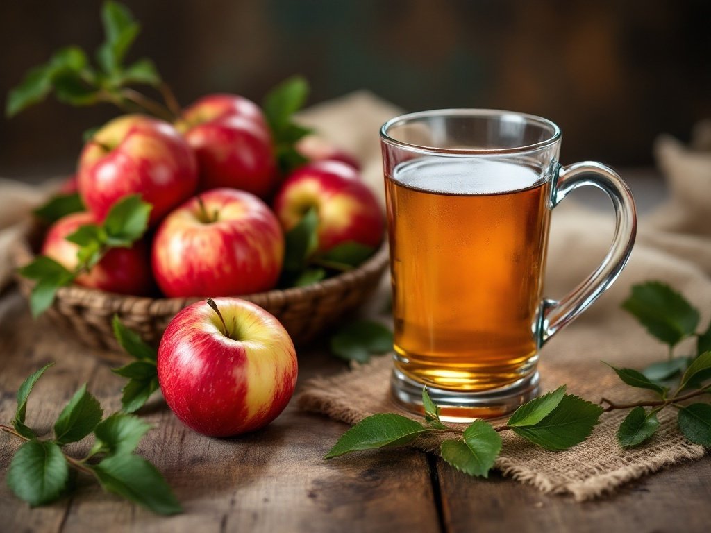 35 Stunning November Wallpaper Ideas for Your iPhone A basket of red apples next to a glass of cider on a wooden table.