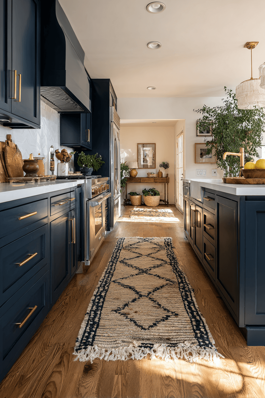 27 Navy Blue Kitchen Cabinets With Stunning Design Ideas
