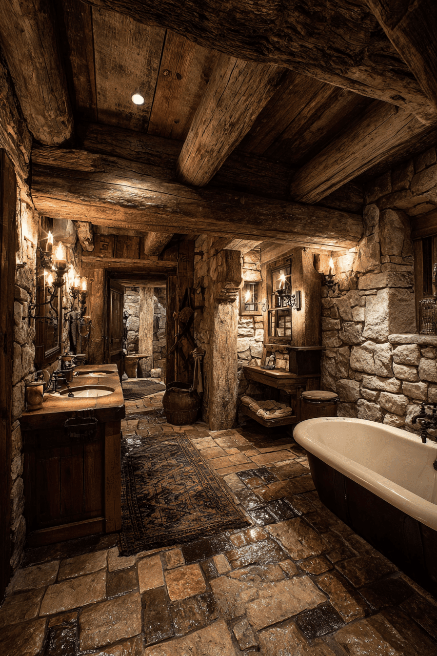 27 Rustic Bathroom Ideas That Use Natural Wood And Stone Beautifully