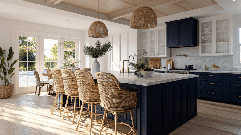 27 Navy Blue Kitchen Cabinets With Stunning Design Ideas