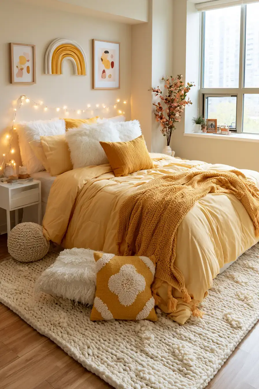 27 Cheerful Yellow Dorm Room Ideas For A Bright Cozy Space