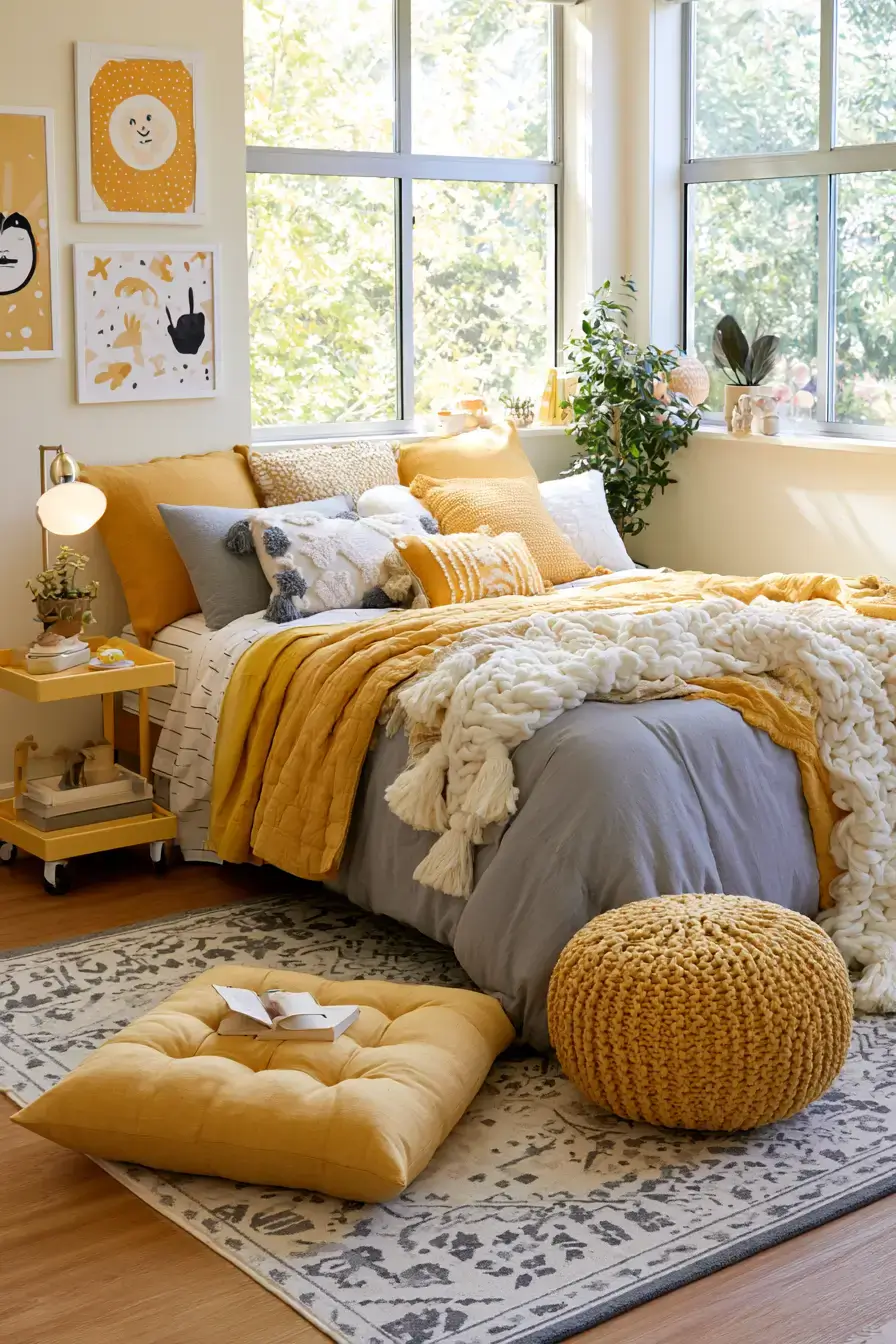 27 Cheerful Yellow Dorm Room Ideas For A Bright Cozy Space