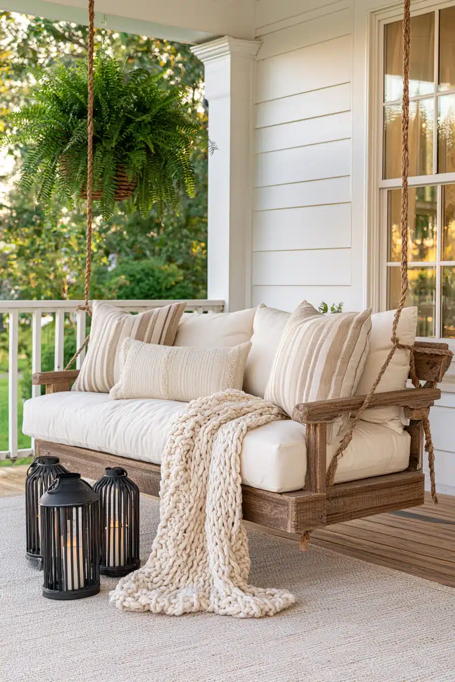 27 Charming Porch Swing Ideas for a Cozy Outdoor Retreat