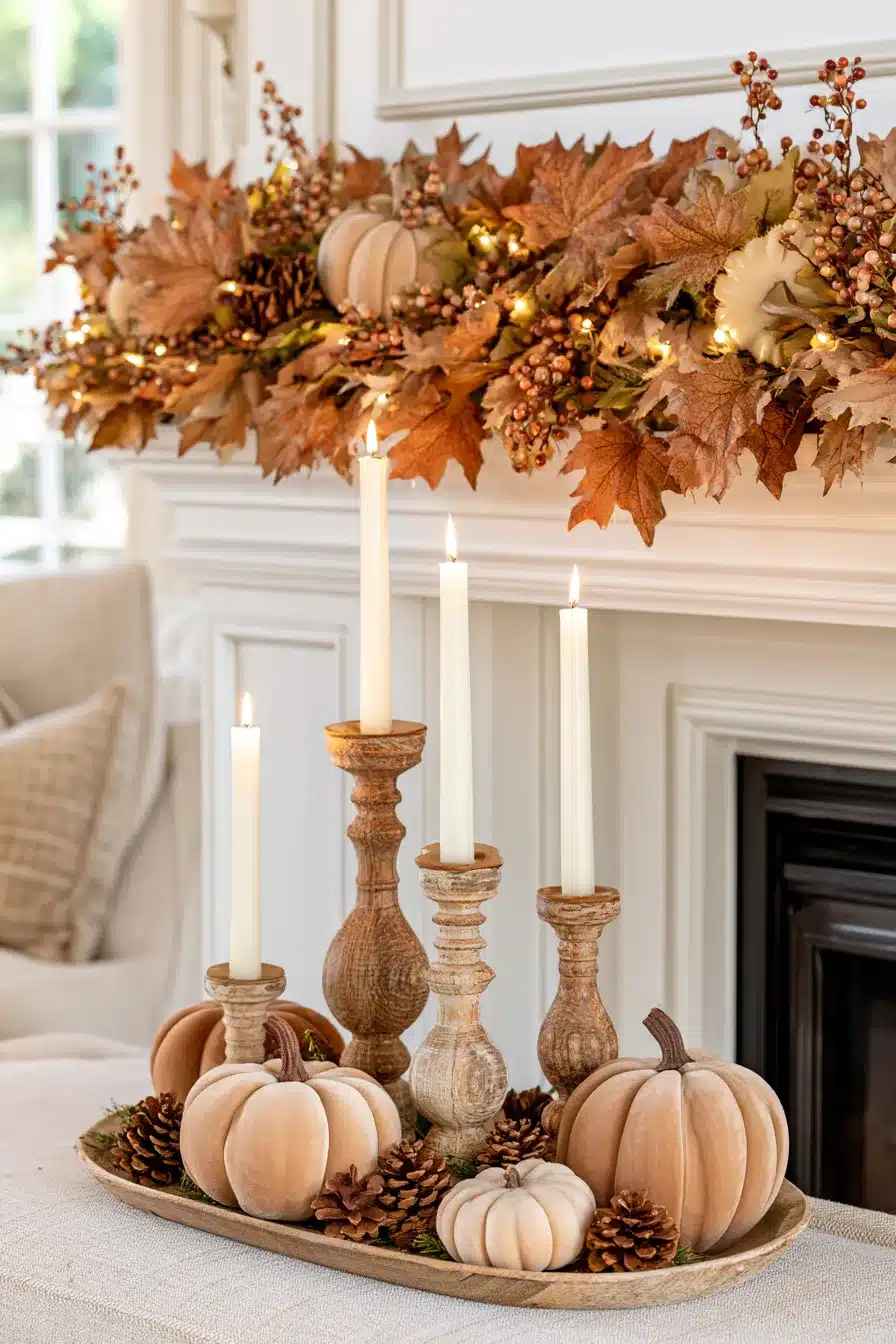 27 Gorgeous Fall Garland Mantle Ideas for a Cozy Seasonal Display
