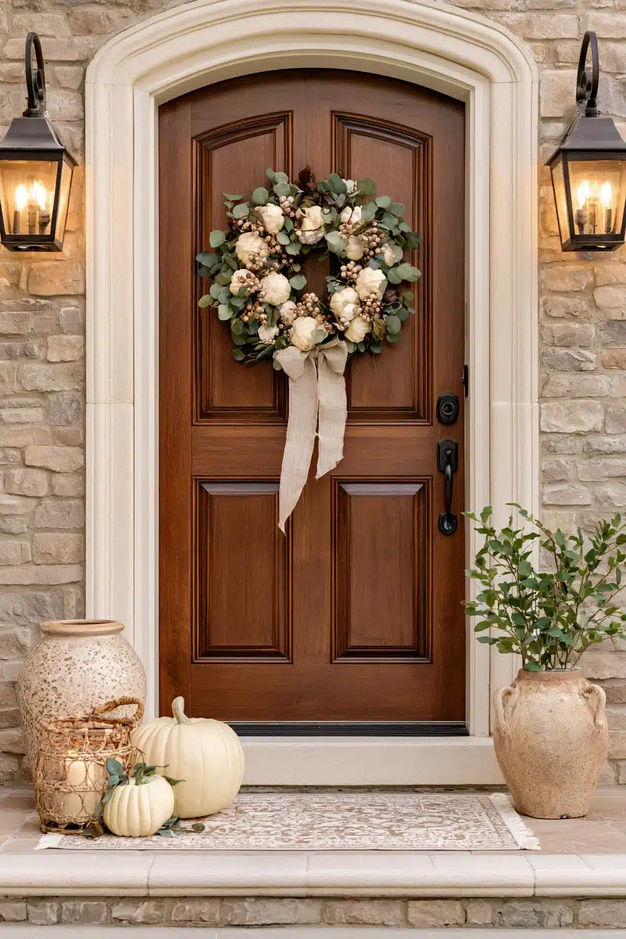 27 Gorgeous Fall Wreaths for Front Door Charm and a Warm Autumn Welcome