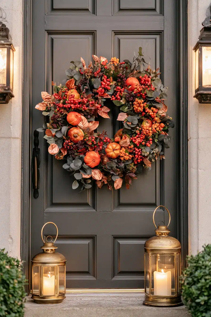 27 Beautiful Fall Wreaths for Your Front Door That Celebrate Autumn Charm