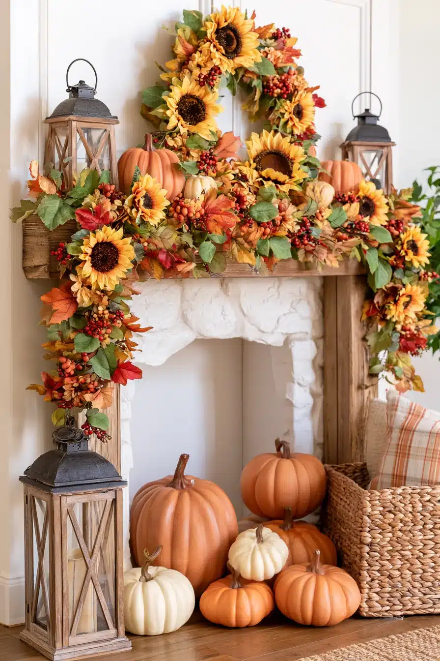 27 Gorgeous Fall Garland Mantle Ideas for a Cozy Seasonal Display