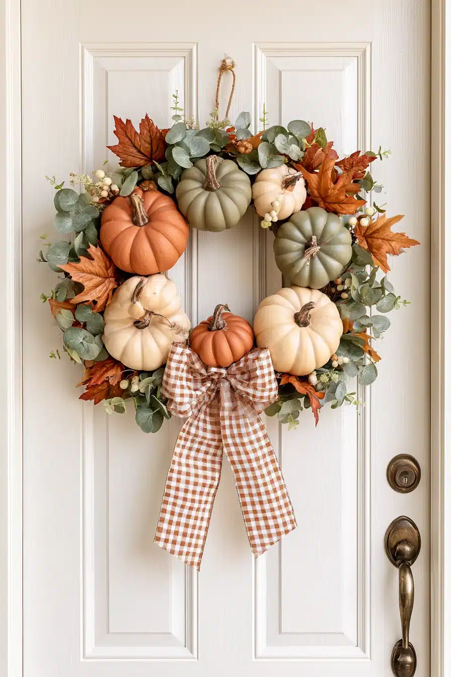27 Gorgeous Fall Front Door Wreaths for a Warm Autumn Welcome