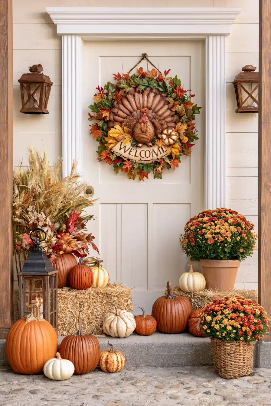 27 Beautiful Thanksgiving Door Decorations for a Warm and Festive Welcome
