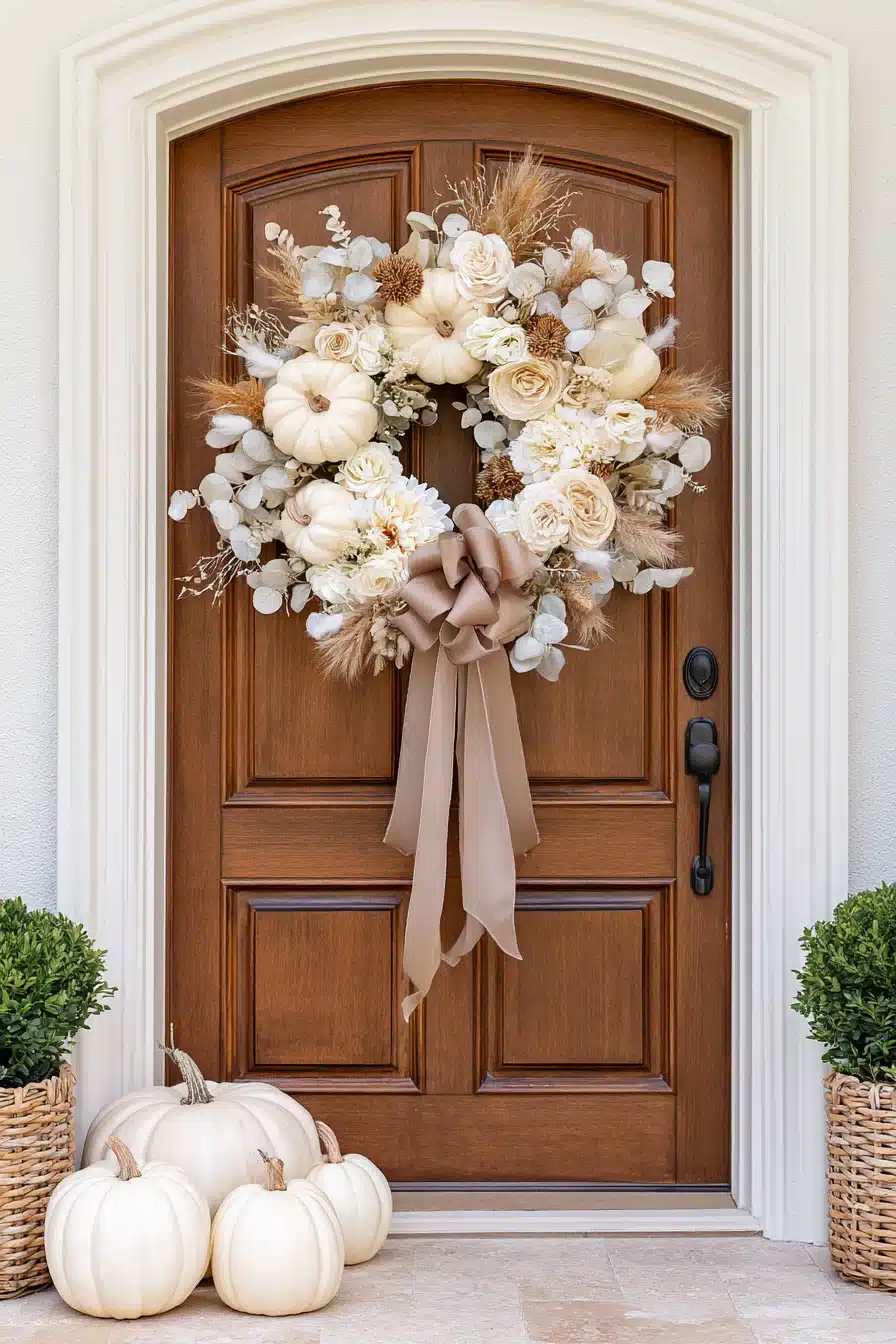 27 Gorgeous Fall Wreaths for Front Door Charm and a Warm Autumn Welcome
