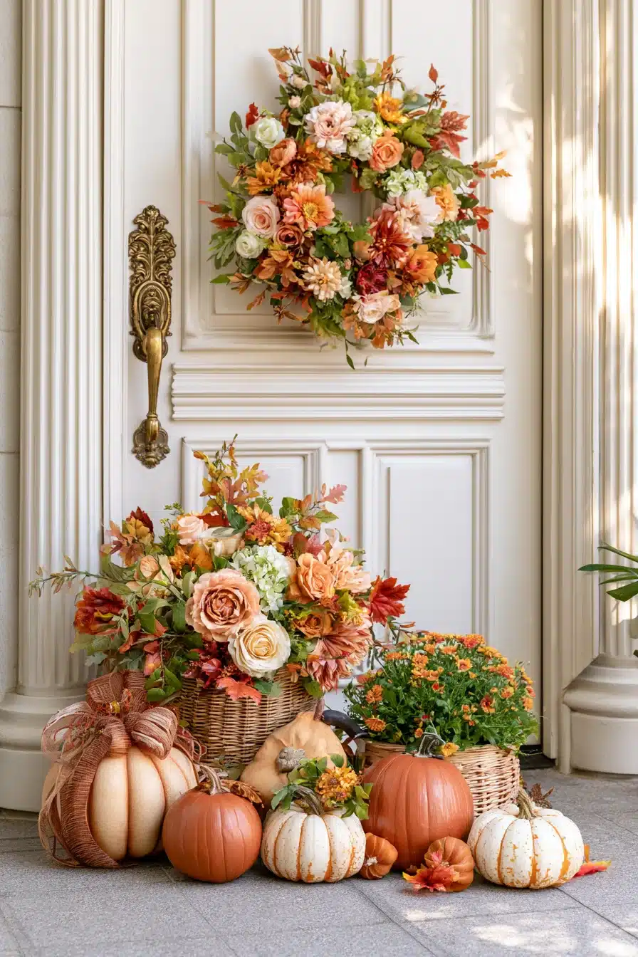 27 Beautiful Thanksgiving Door Decorations for a Warm and Festive Welcome