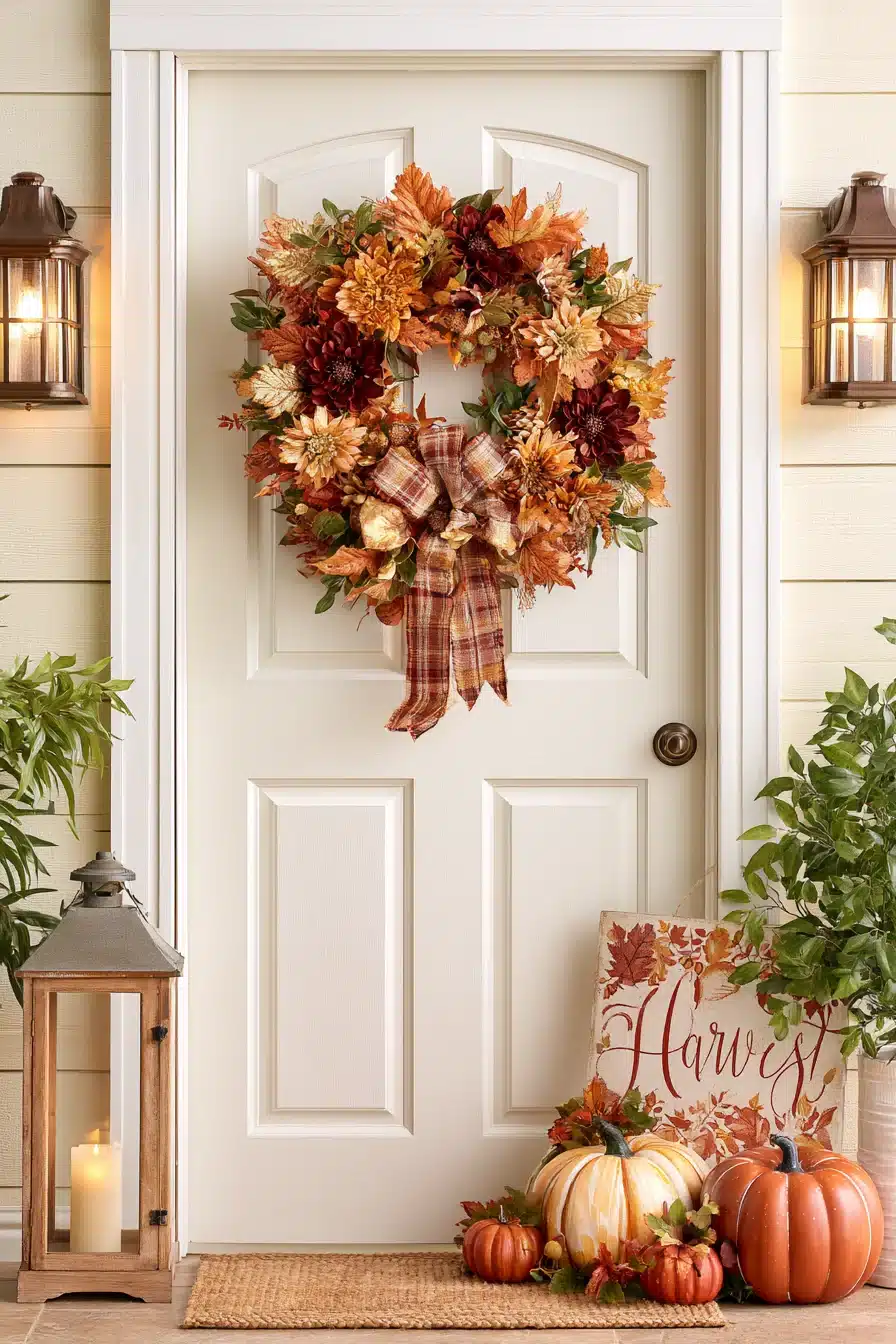 27 Beautiful Fall Wreaths for Your Front Door That Celebrate Autumn Charm