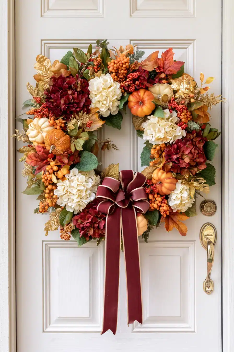 27 Gorgeous Fall Wreaths for Front Door Charm and a Warm Autumn Welcome
