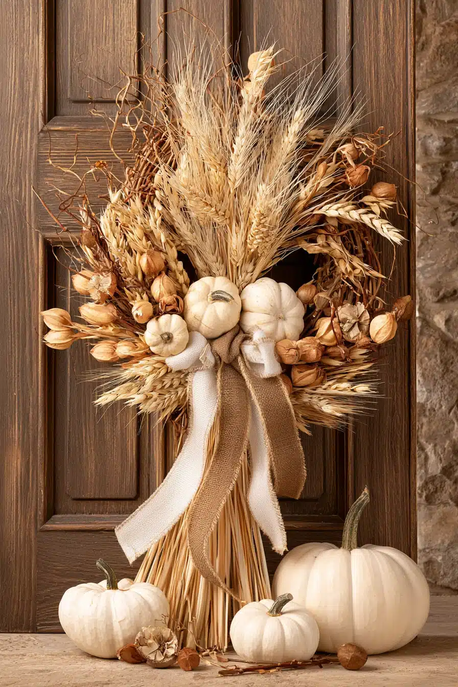 27 Gorgeous Fall Wreaths for Front Door Charm and a Warm Autumn Welcome