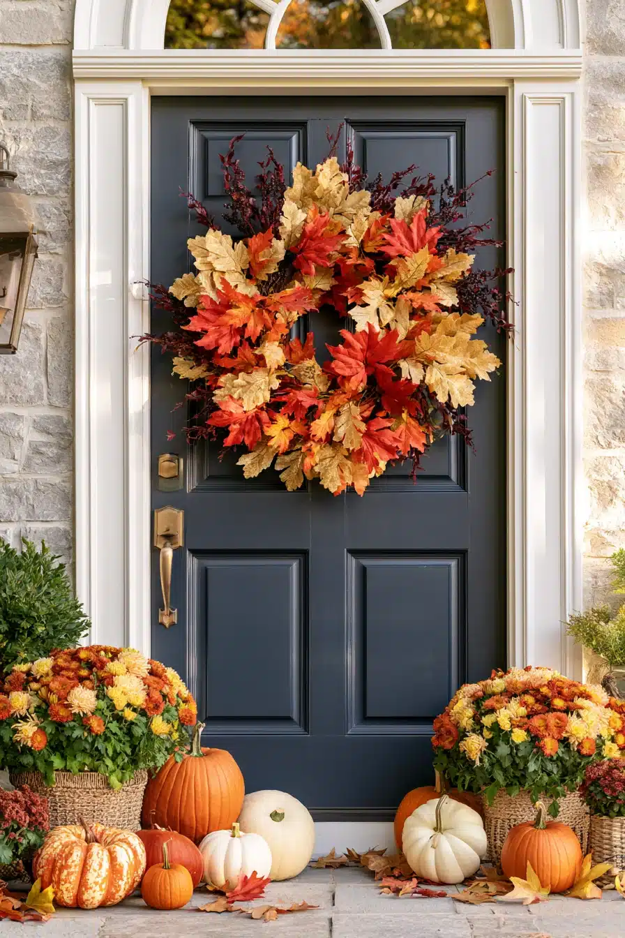 27 Beautiful Fall Wreaths for Your Front Door That Celebrate Autumn Charm