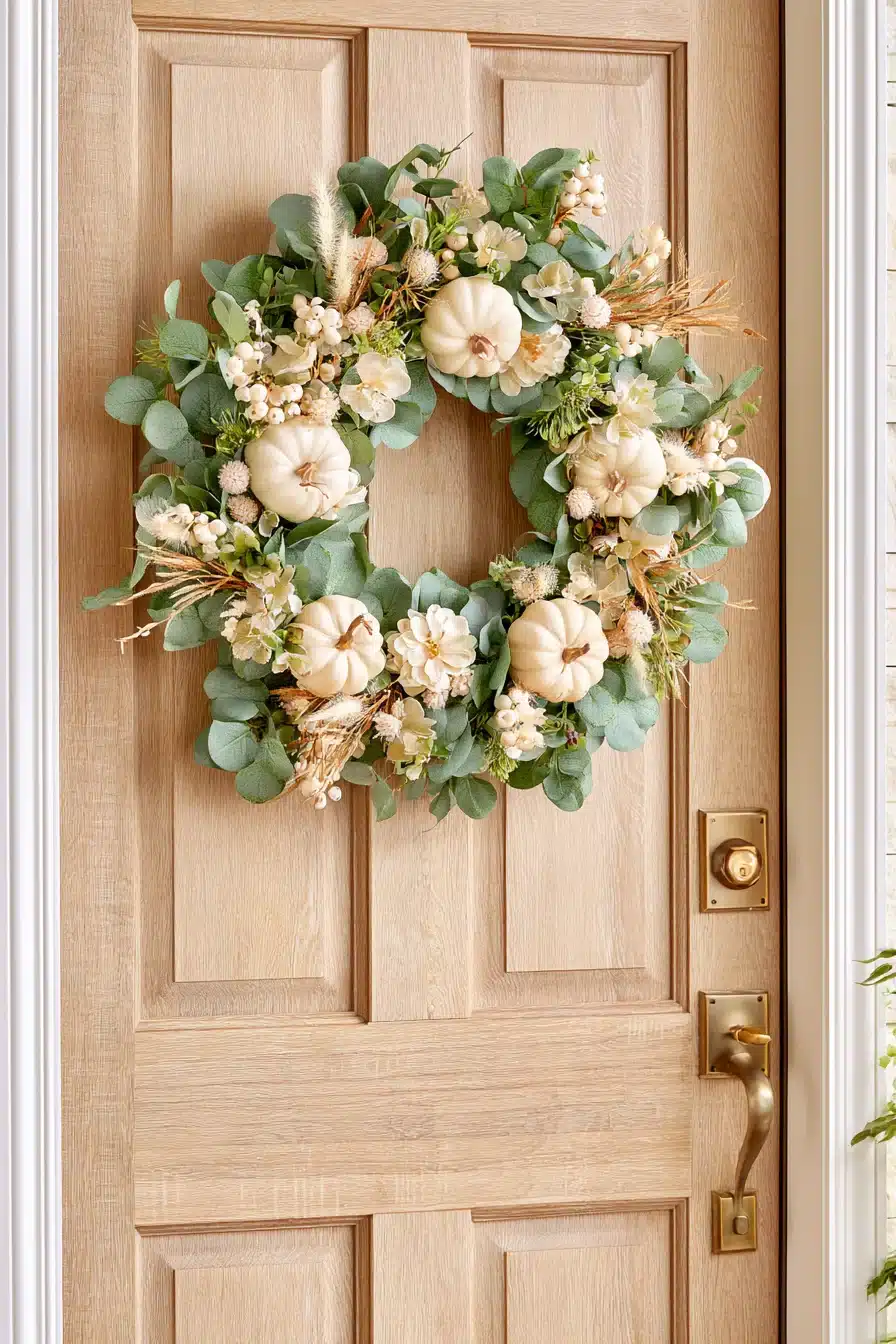 27 Gorgeous Fall Front Door Wreaths for a Warm Autumn Welcome