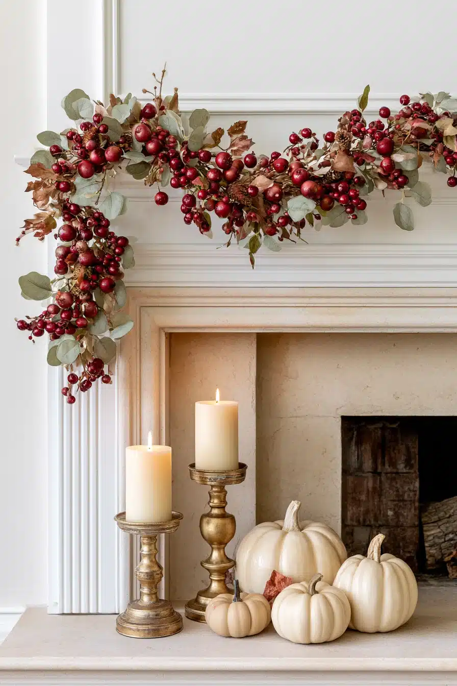 27 Gorgeous Fall Garland Mantle Ideas for a Cozy Seasonal Display