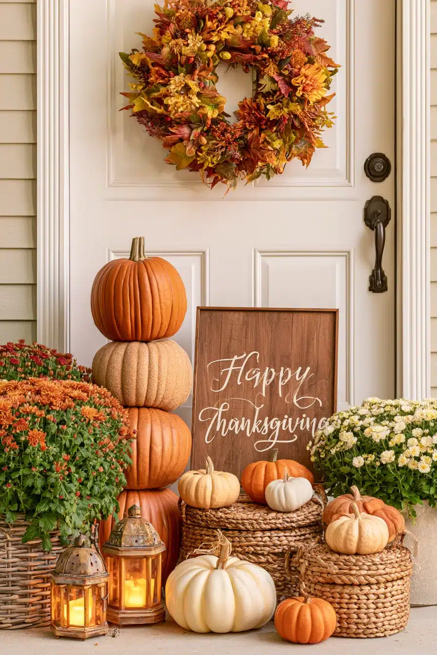 27 Beautiful Thanksgiving Porch Decorations for a Warm Harvest Welcome