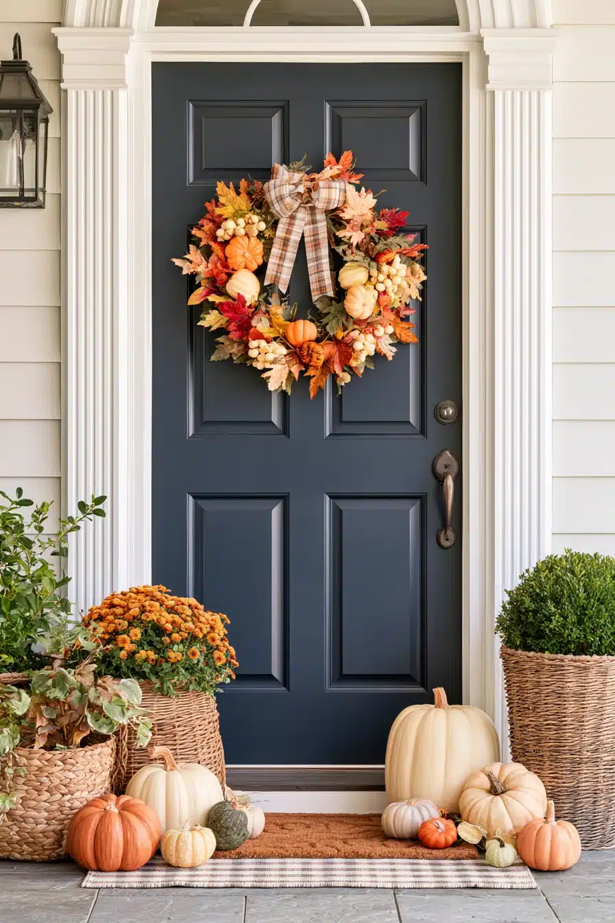 27 Beautiful Fall Wreaths for Your Front Door That Celebrate Autumn Charm