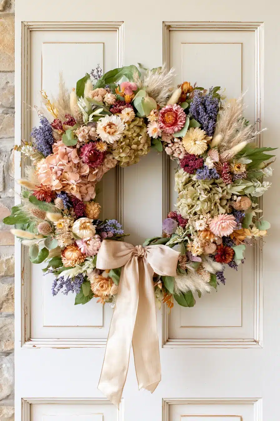 27 Gorgeous Fall Wreaths for Front Door Charm and a Warm Autumn Welcome