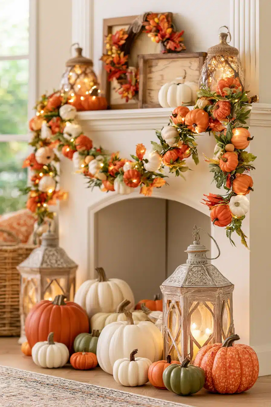 27 Gorgeous Fall Garland Mantle Ideas for a Cozy Seasonal Display