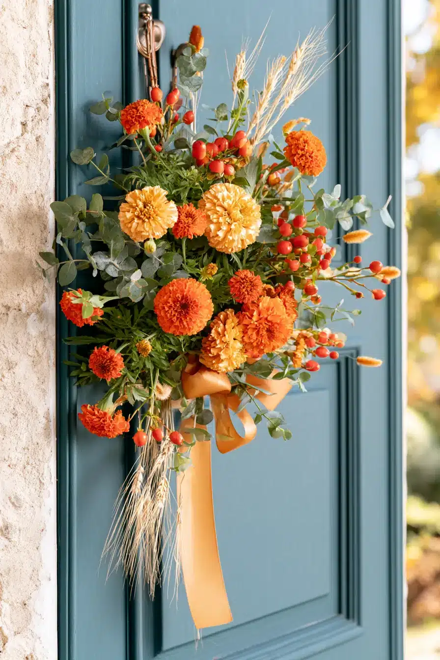27 Gorgeous Fall Front Door Wreaths for a Warm Autumn Welcome