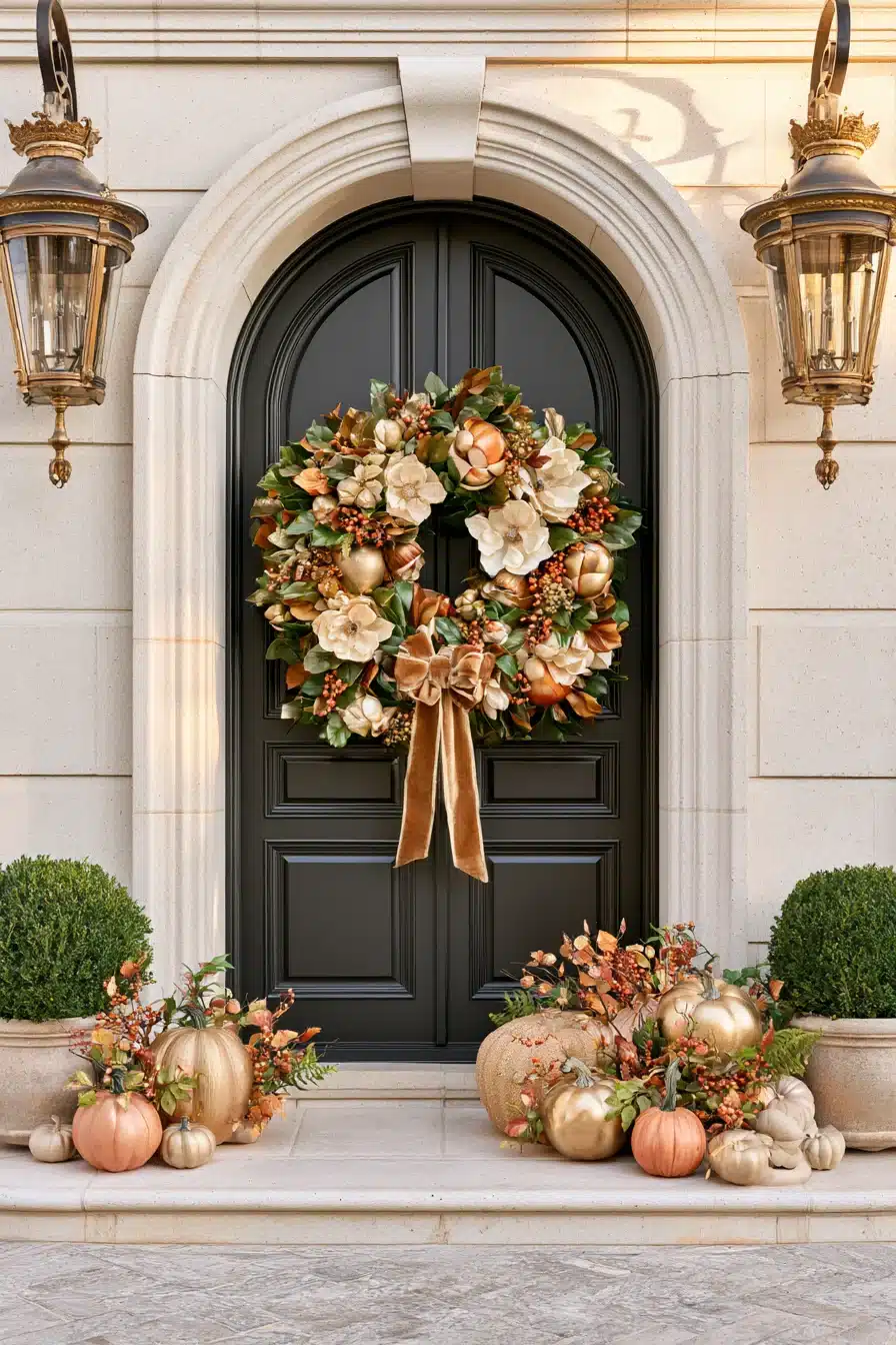 27 Gorgeous Fall Wreaths for Front Door Charm and a Warm Autumn Welcome
