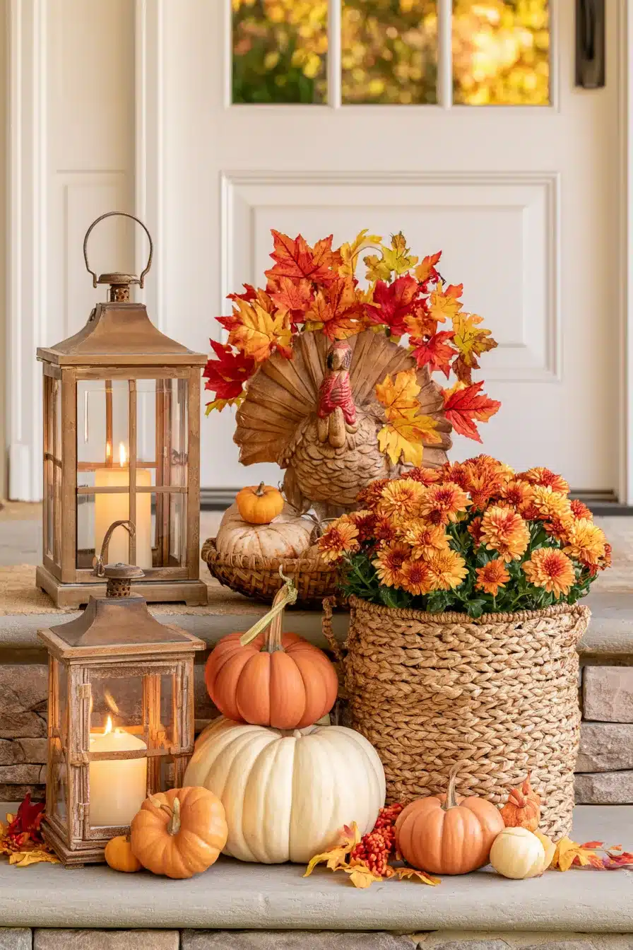 27 Beautiful Thanksgiving Porch Decorations for a Warm Harvest Welcome