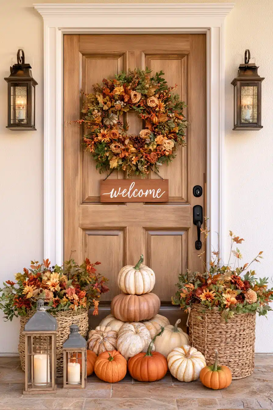 27 Beautiful Thanksgiving Door Decorations for a Warm and Festive Welcome