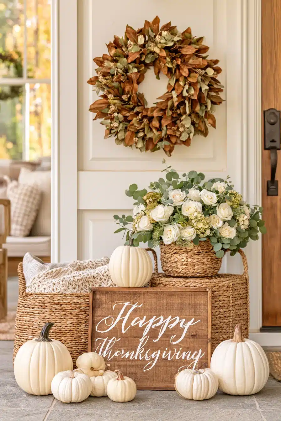27 Beautiful Thanksgiving Porch Decorations for a Warm Harvest Welcome