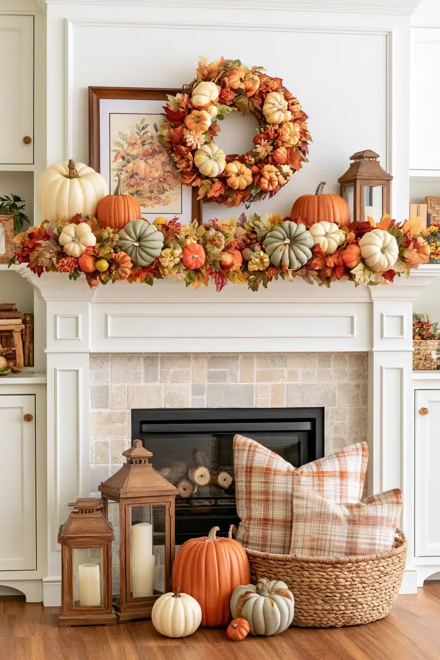 27 Gorgeous Fall Garland Mantle Ideas for a Cozy Seasonal Display