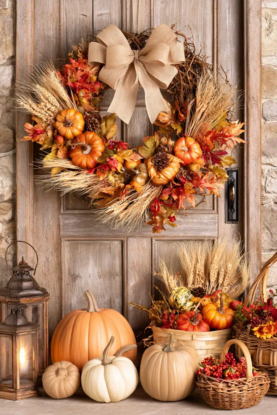 27 Beautiful Fall Wreaths for Your Front Door That Celebrate Autumn Charm