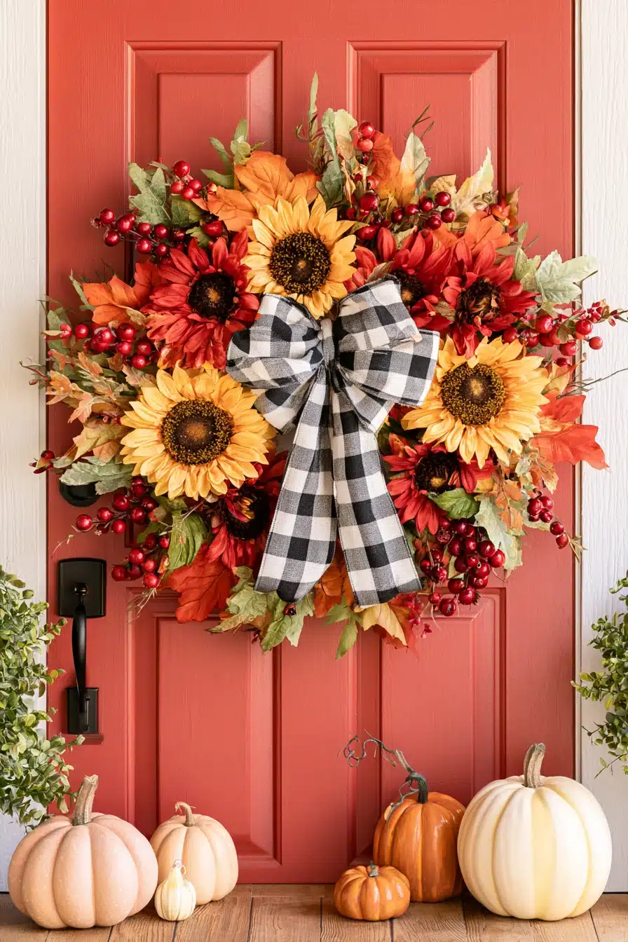 27 Beautiful Fall Wreaths for Your Front Door That Celebrate Autumn Charm