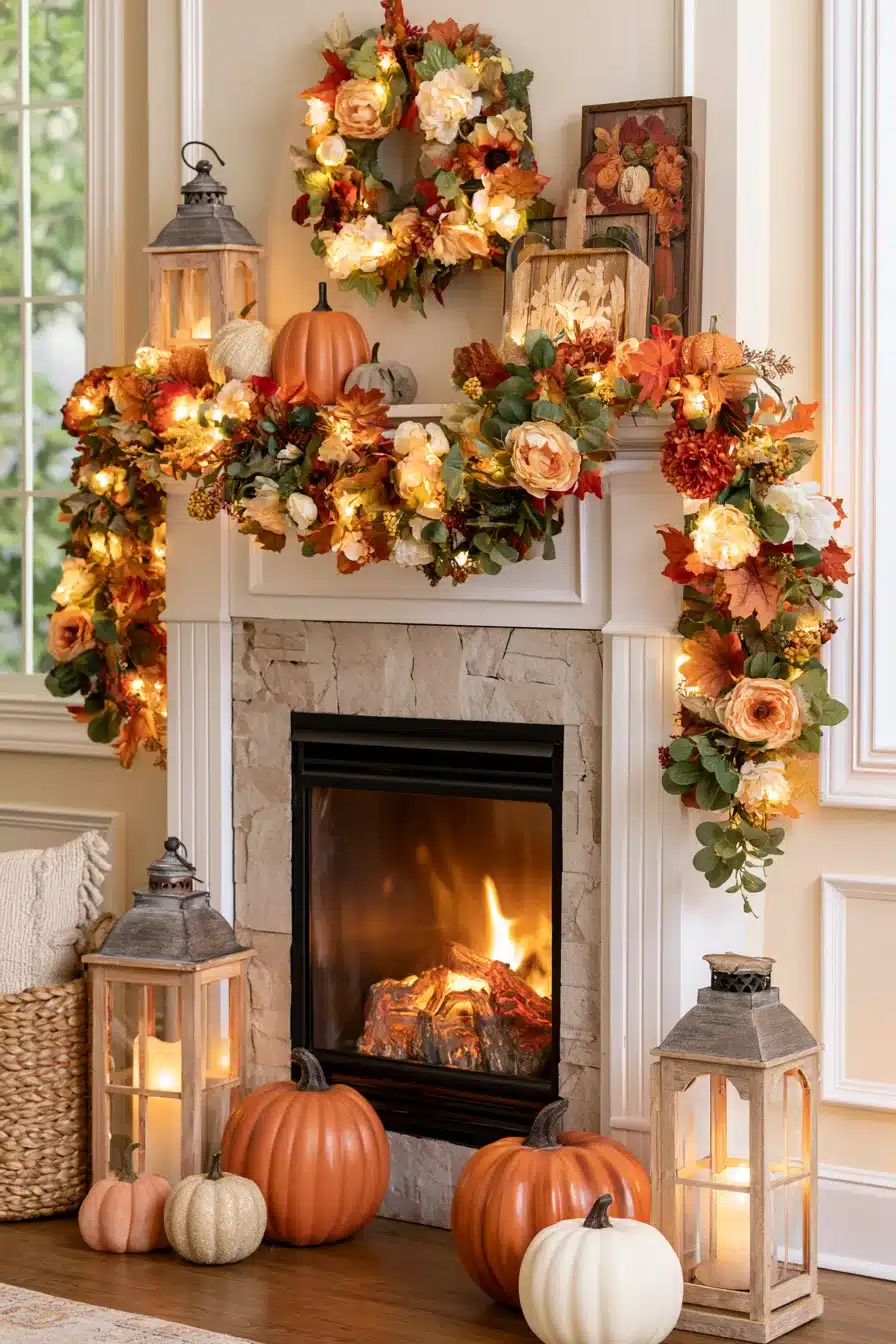 27 Gorgeous Fall Garland Mantle Ideas for a Cozy Seasonal Display