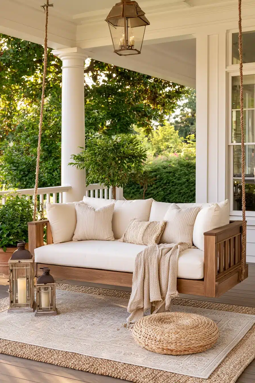 27 Charming Porch Swing Ideas for a Cozy Outdoor Retreat