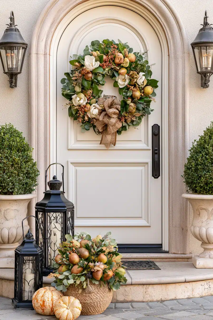 27 Gorgeous Fall Wreaths for Front Door Charm and a Warm Autumn Welcome