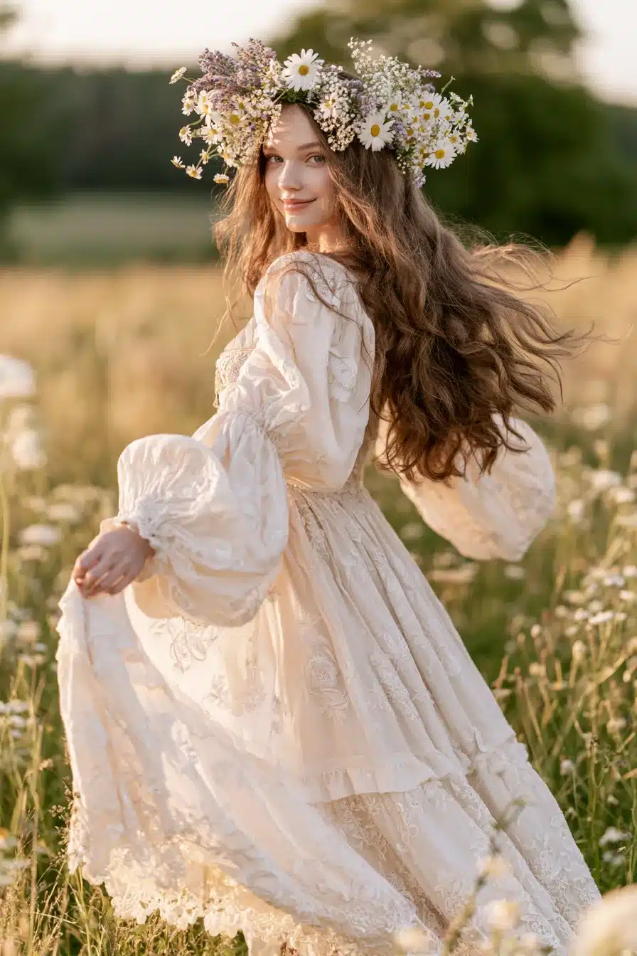 27 Dreamy Cottagecore Hairstyles for Long Hair With Romantic Countryside Charm