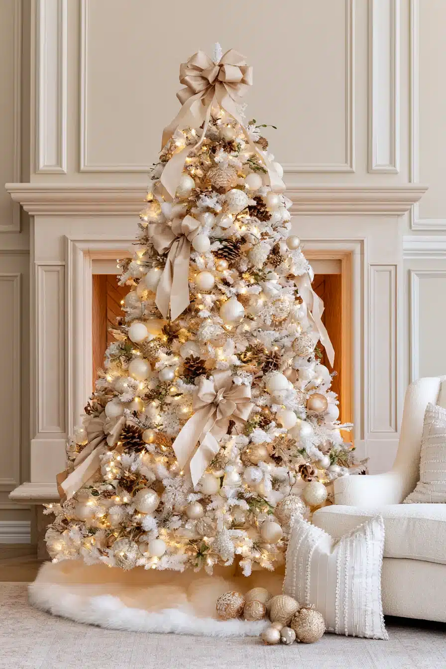 27 Magical White Christmas Tree Ideas For A Dreamy Holiday Home