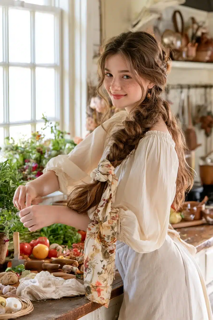 27 Dreamy Cottagecore Hairstyles for Long Hair With Romantic Countryside Charm